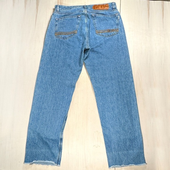 GCDS Jeans Wide Cut Made in Italy Size Large 34 Waist 100% Cotton - Picture 3 of 9